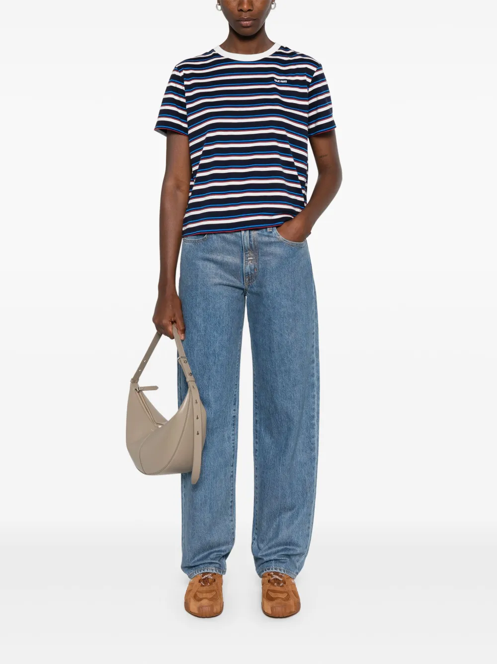 Maje Gestreept T-shirt Blauw