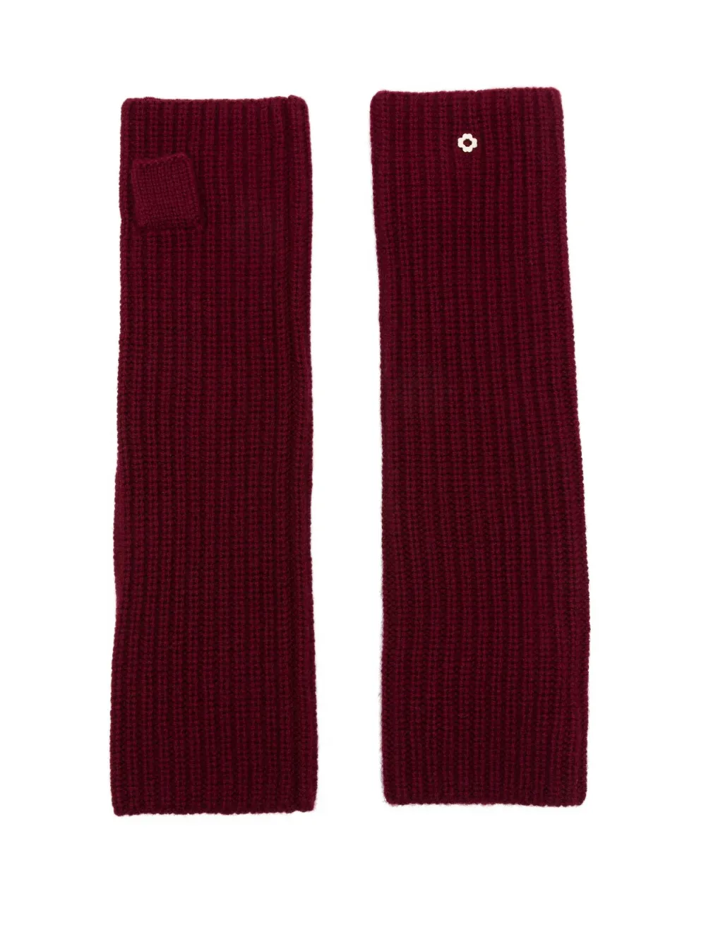 Maje gants nervurés à fleurs | rouge | Image 1