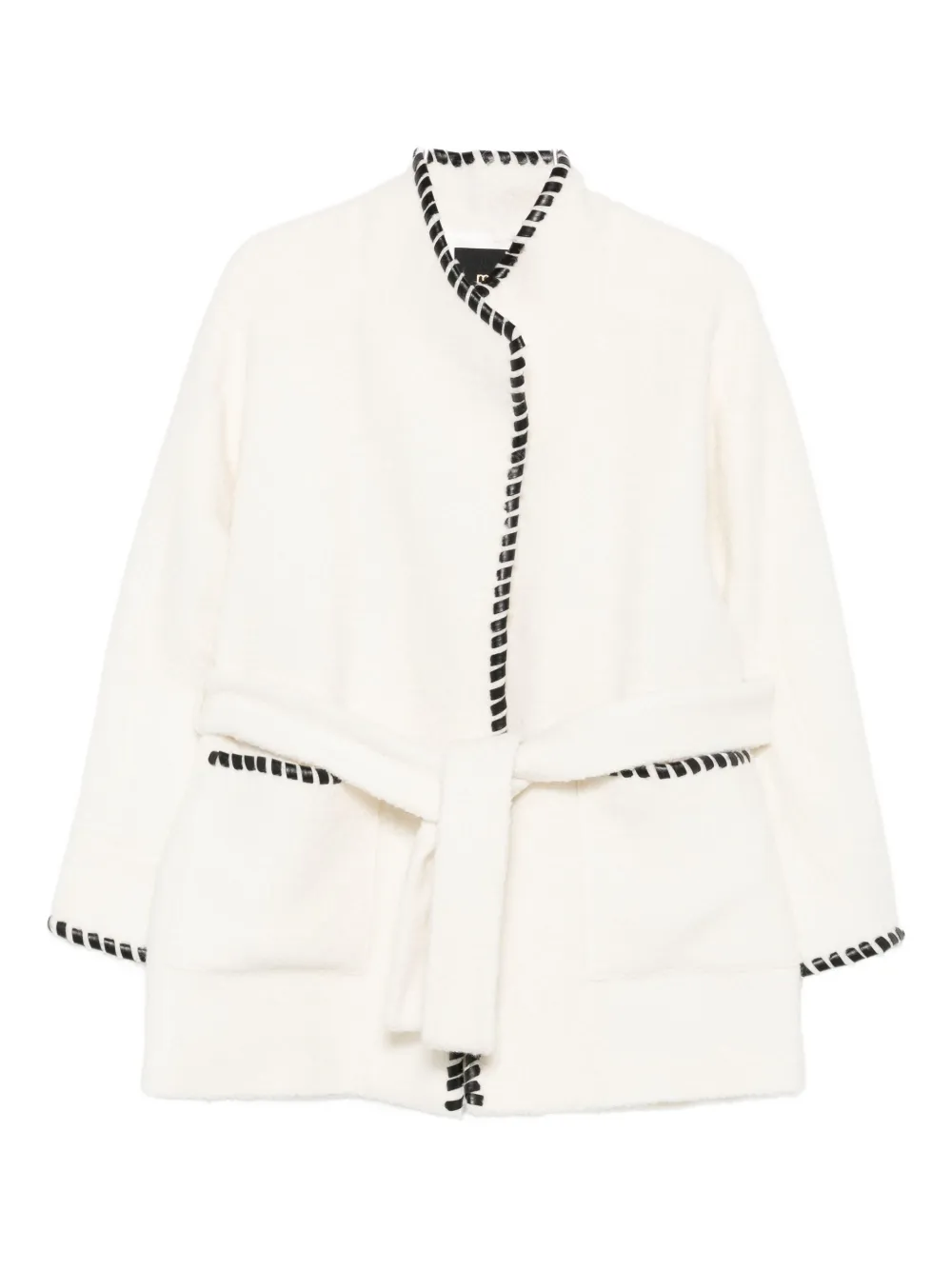 Maje braided-trim tied jacket - Bianco