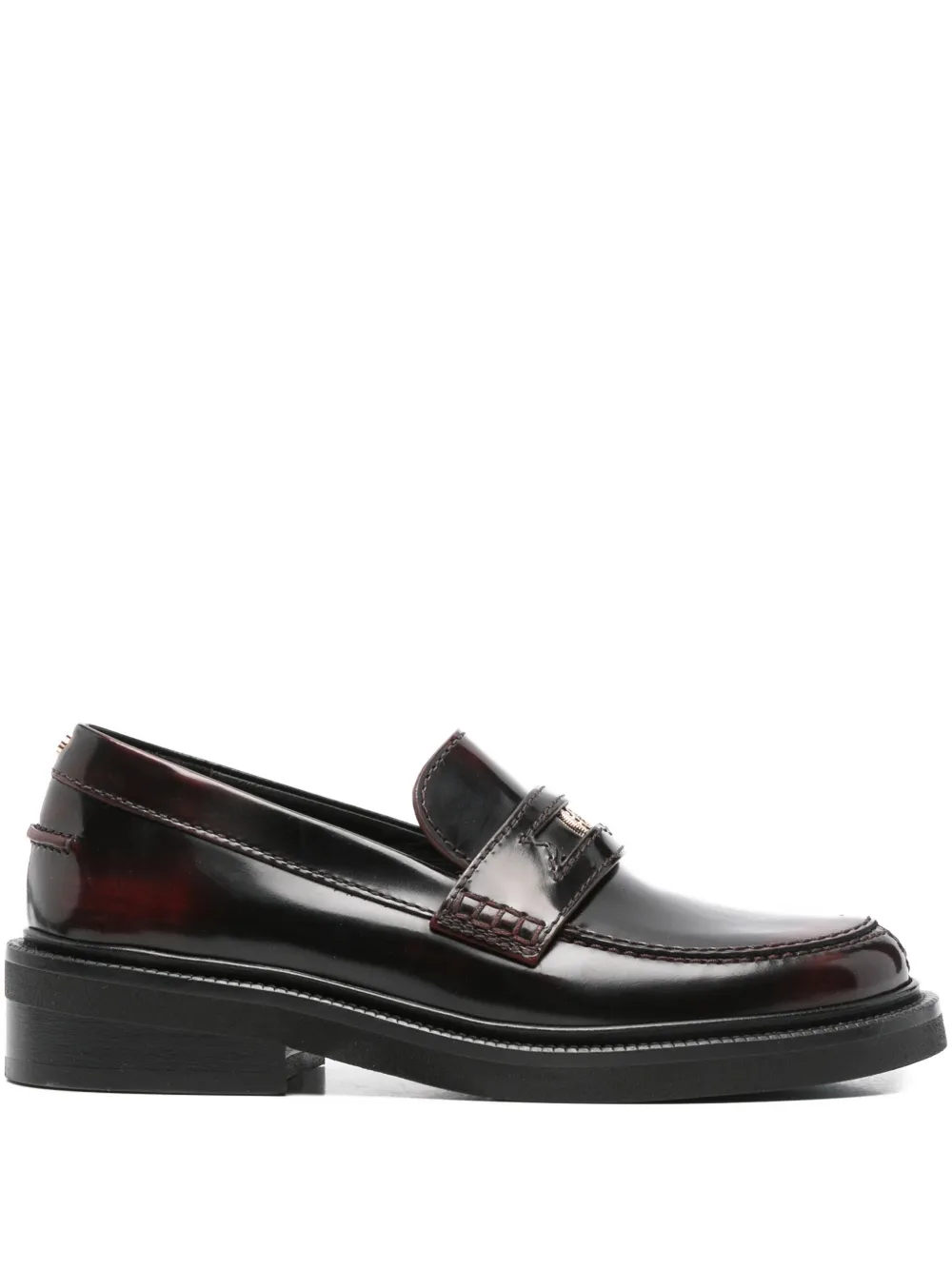 Maje Leather Clover-medallion Loafers In Multi