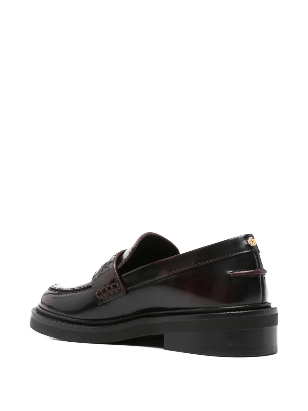Maje Leather Clover-medallion Loafers In Multi