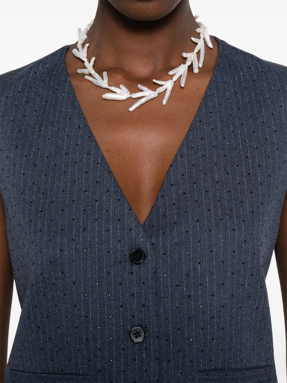Maje Top met krijtstreep Blauw