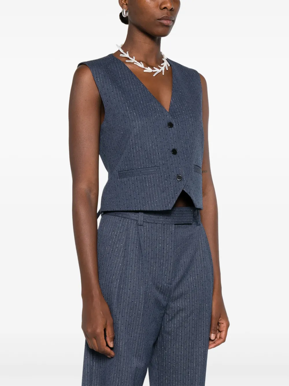 Maje Top met krijtstreep Blauw