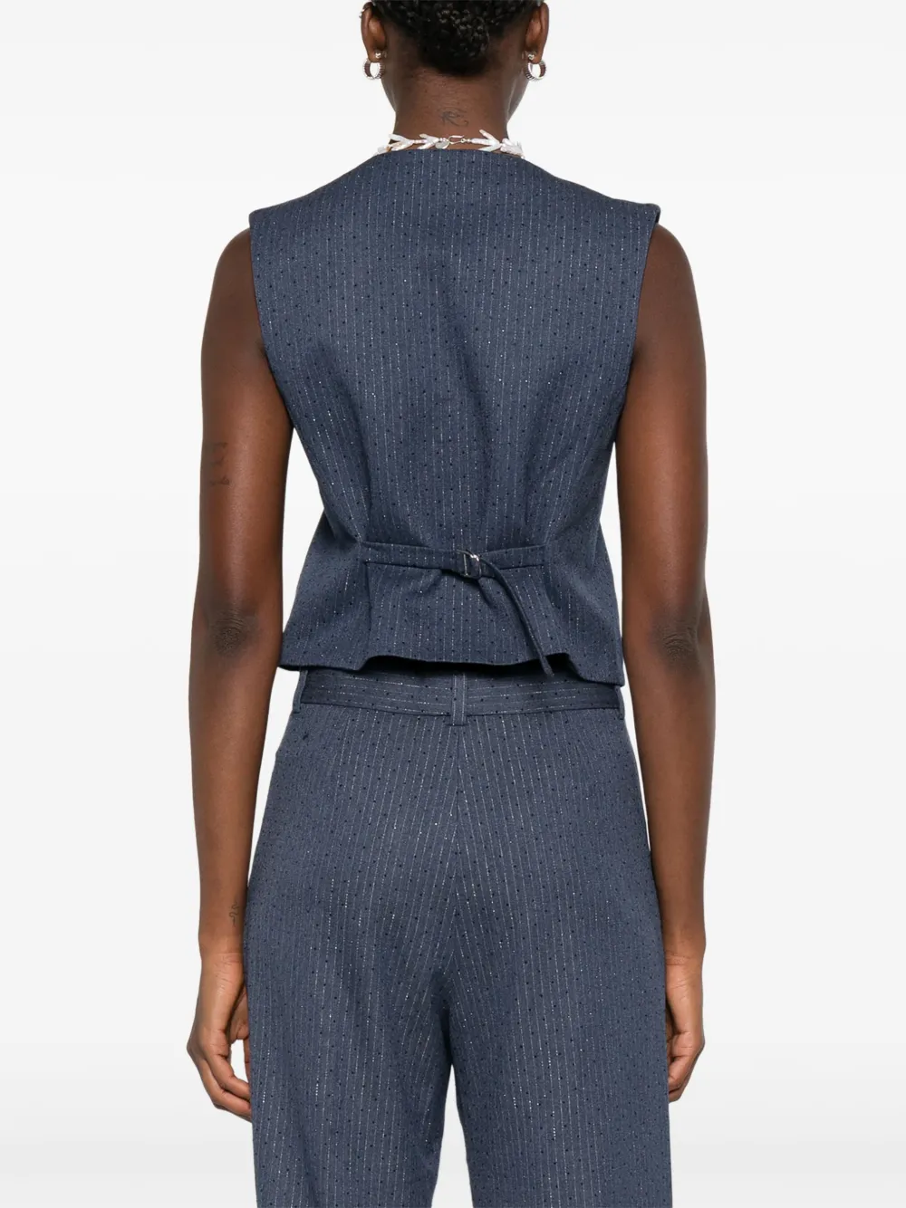 Maje Top met krijtstreep Blauw