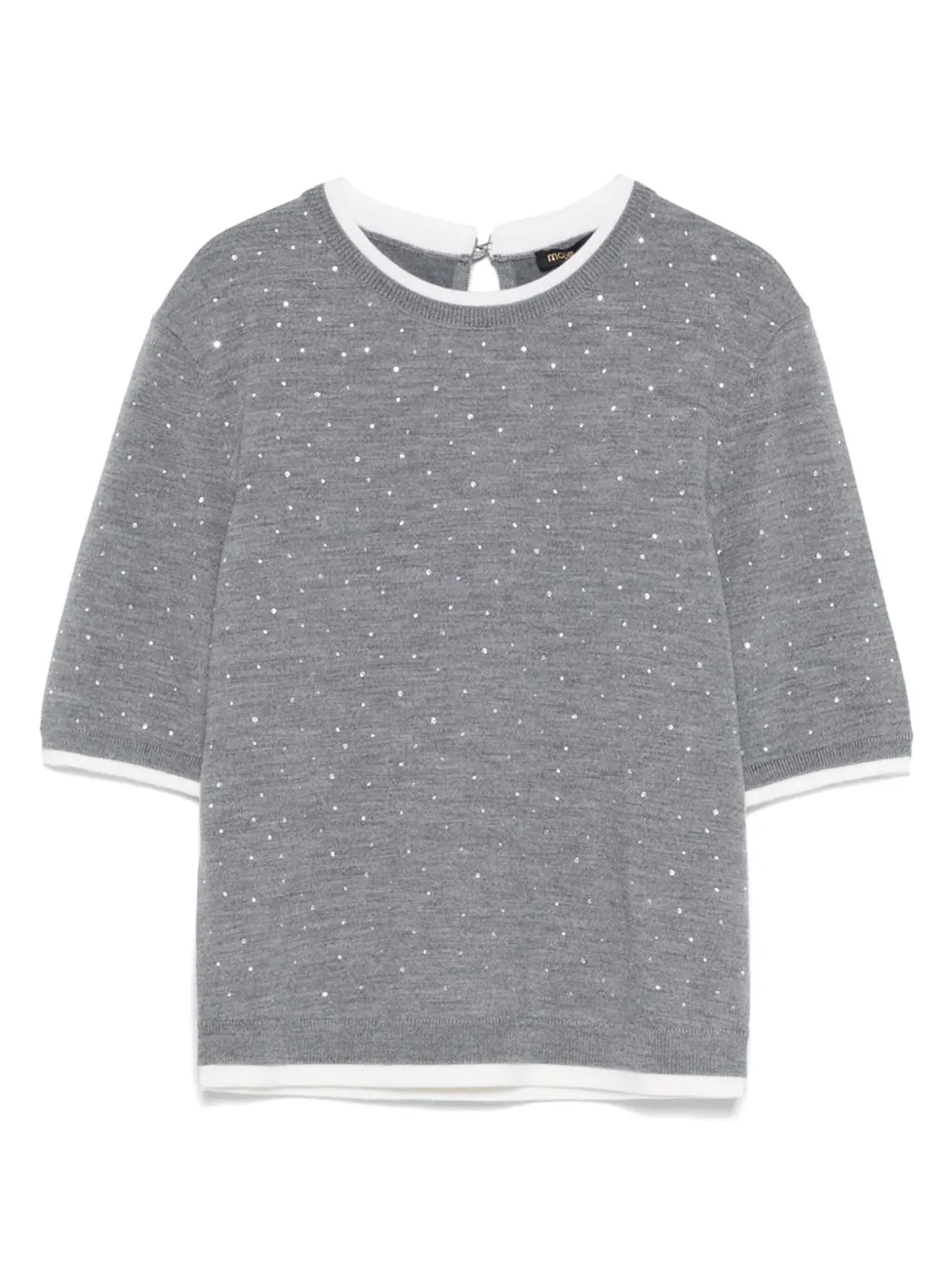 Maje T-shirt verfraaid met stras Grijs