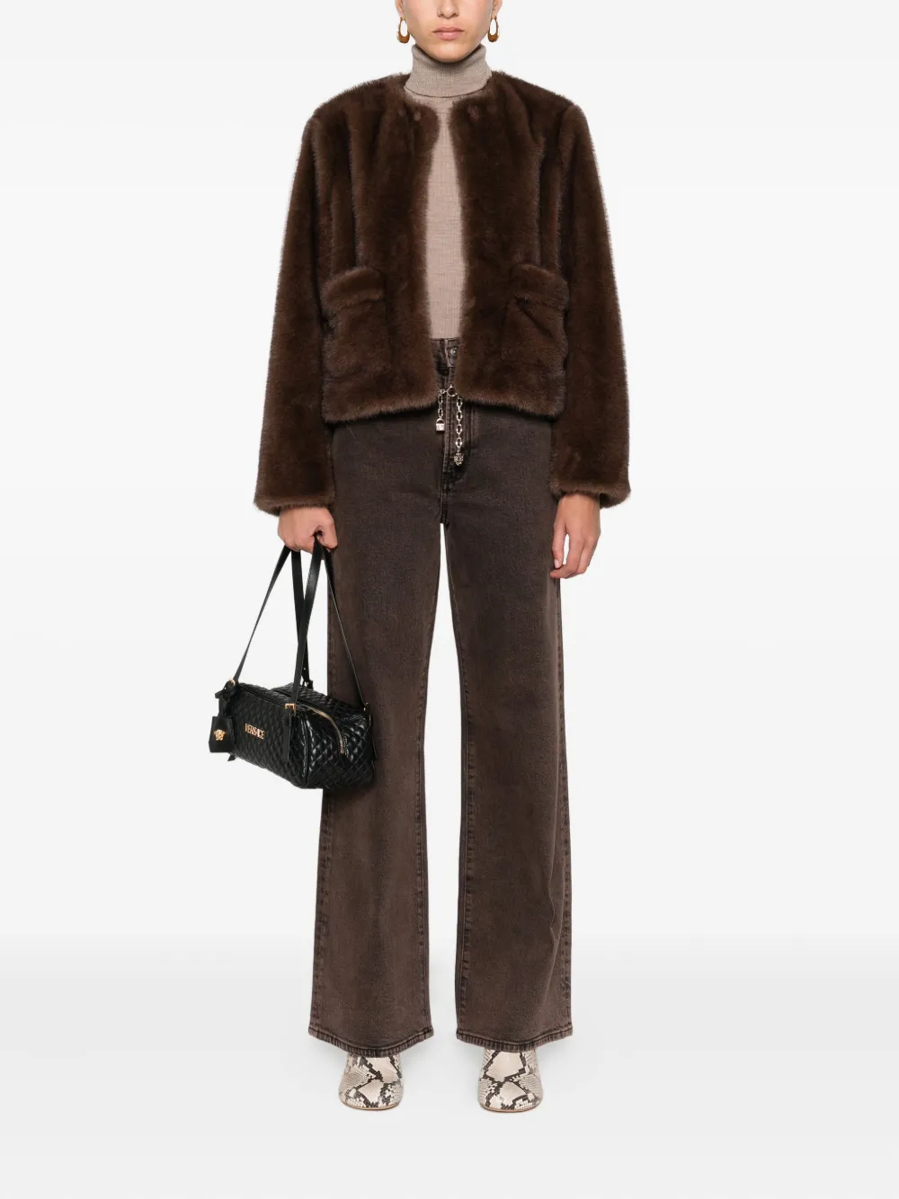 Maje chain-belt jeans - Bruin