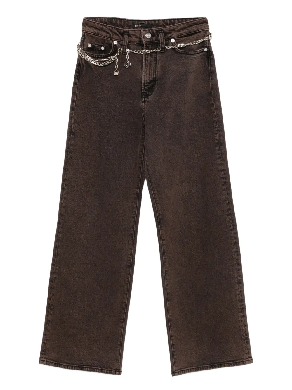 Maje jeans con cinturón de cadena | marrón | Image 1