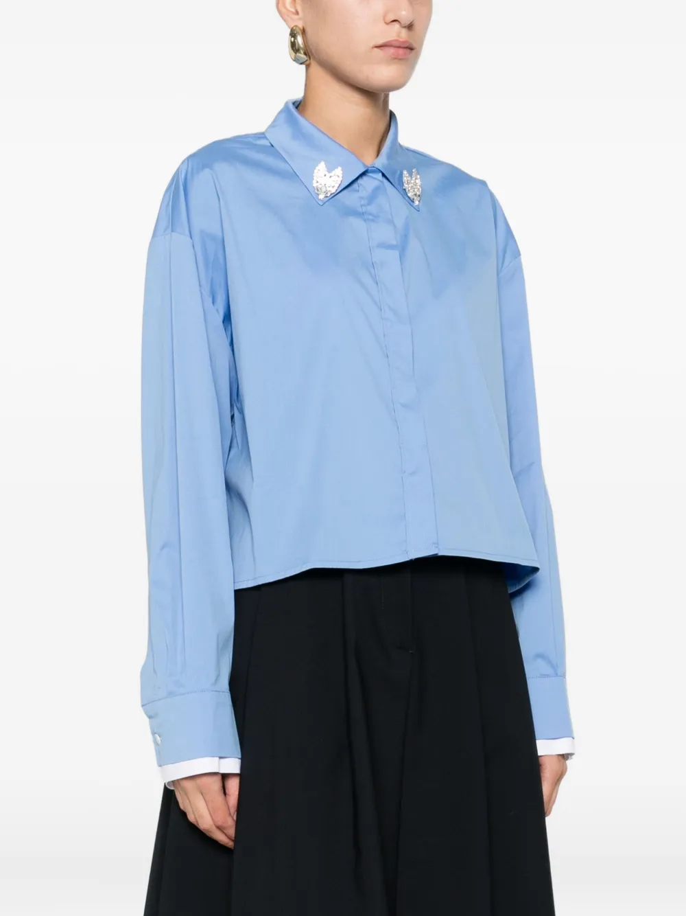 Maje Blouse met broche detail Blauw