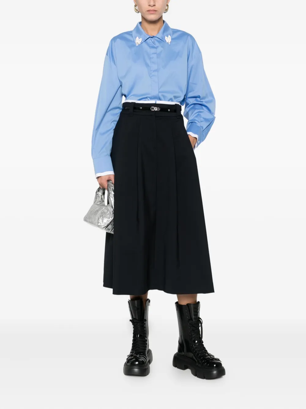 Maje Blouse met broche detail - Blauw