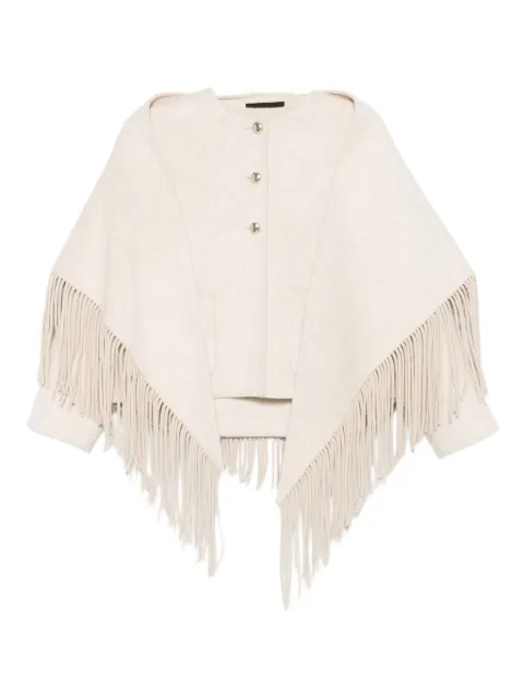 Maje fringed single-breasted coat
