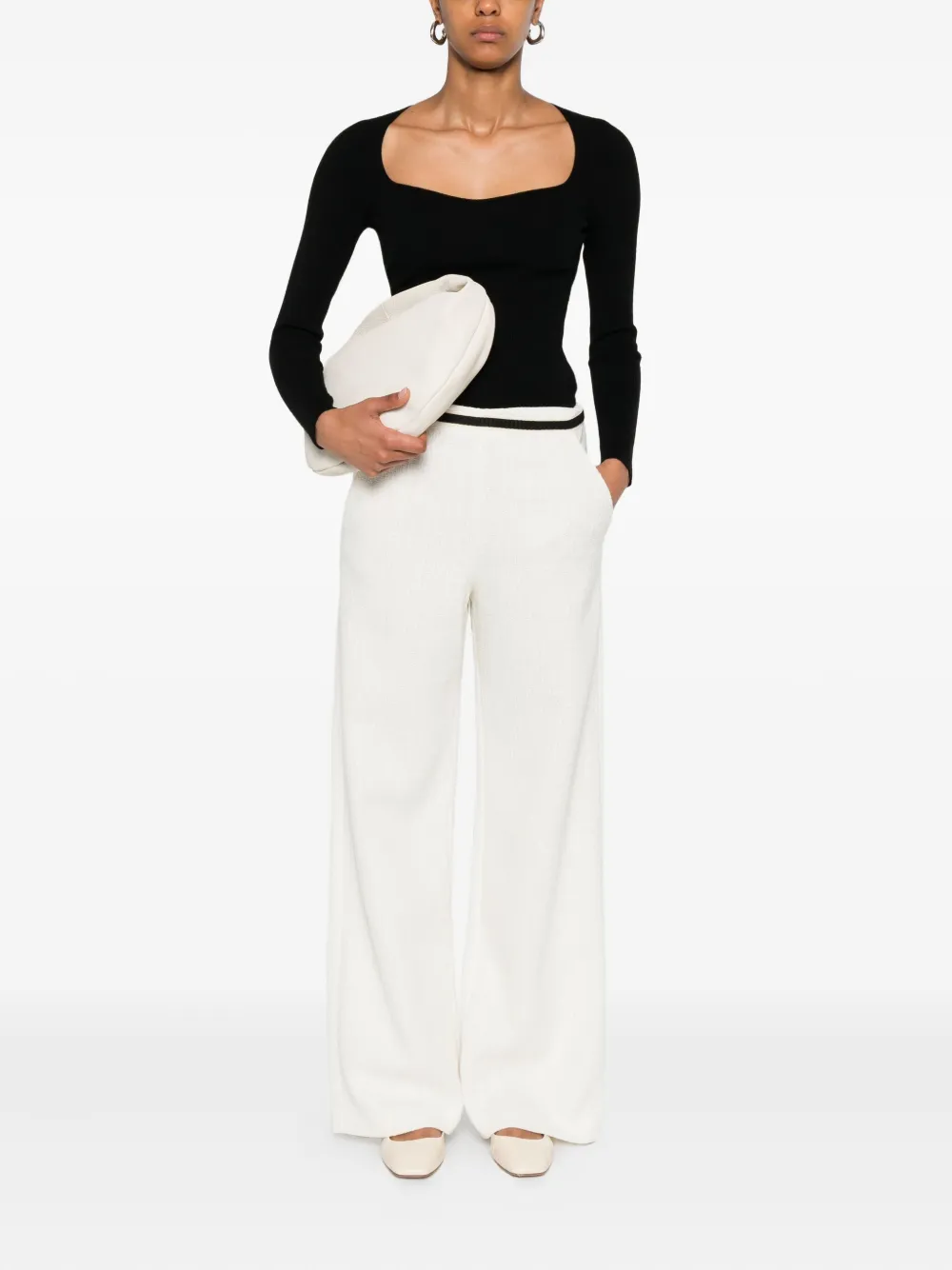 Maje Broek met lintdetail Beige