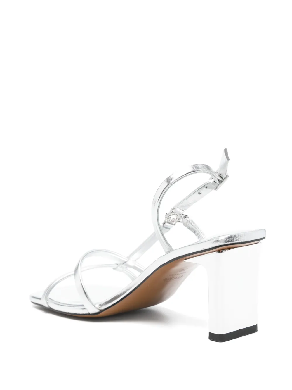 Maje 80mm metallic strappy sandals Silver