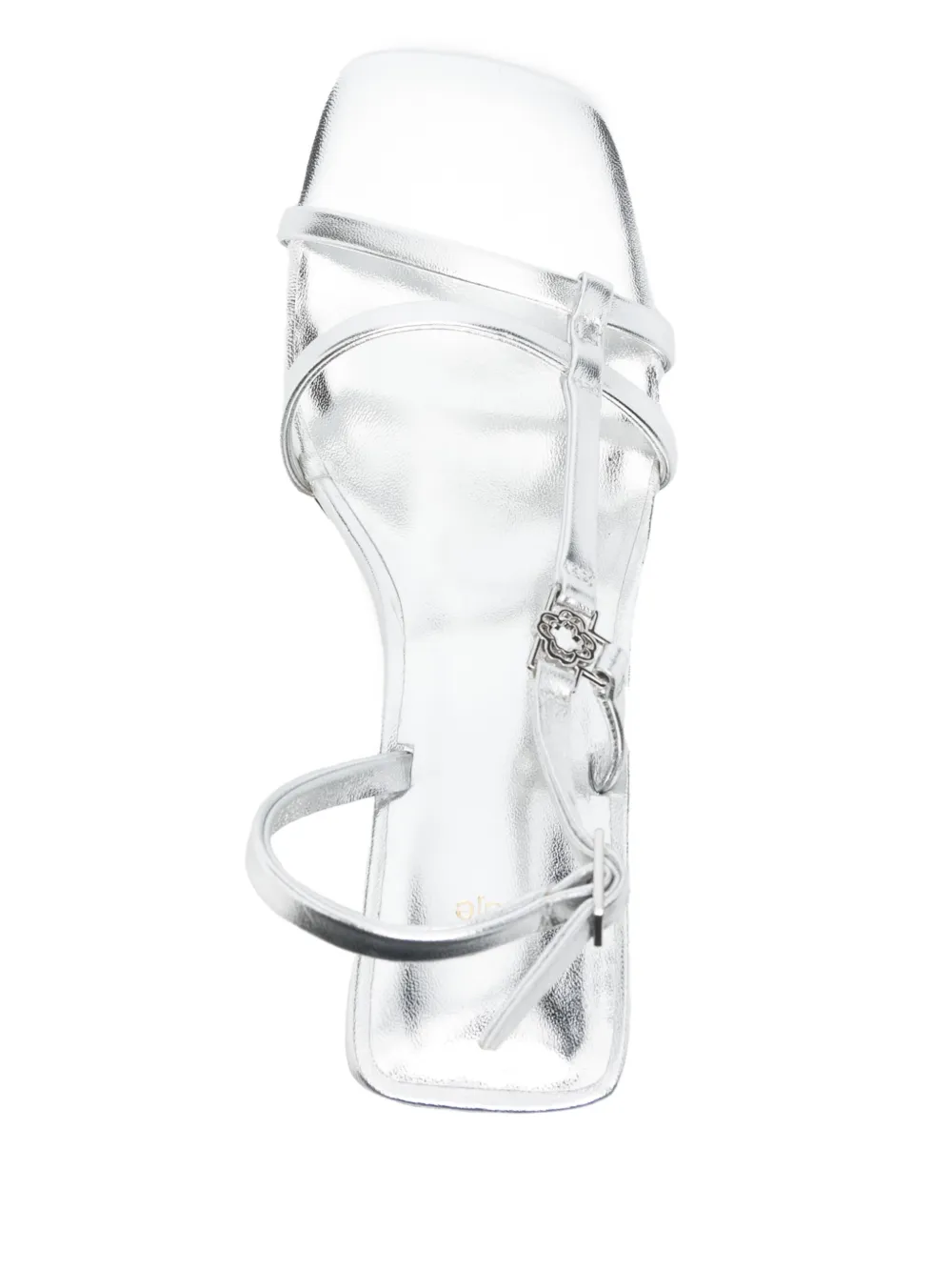 Maje 80mm metallic strappy sandals Silver