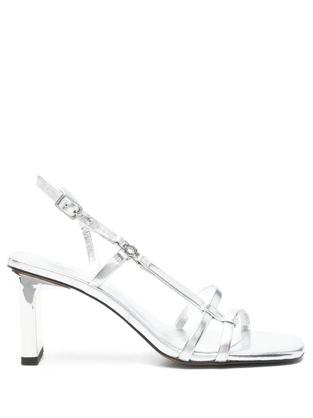 Maje 80mm metallic strappy sandals Silver