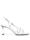 Maje 80mm metallic strappy sandals - Silver