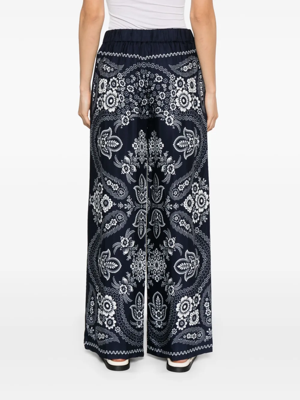 Maje Broek met wijde pijpen Blauw