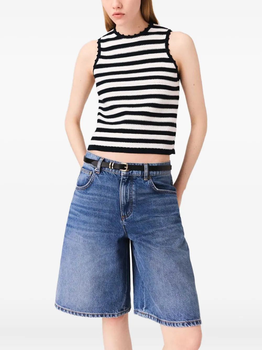 Maje Denim shorts Blauw