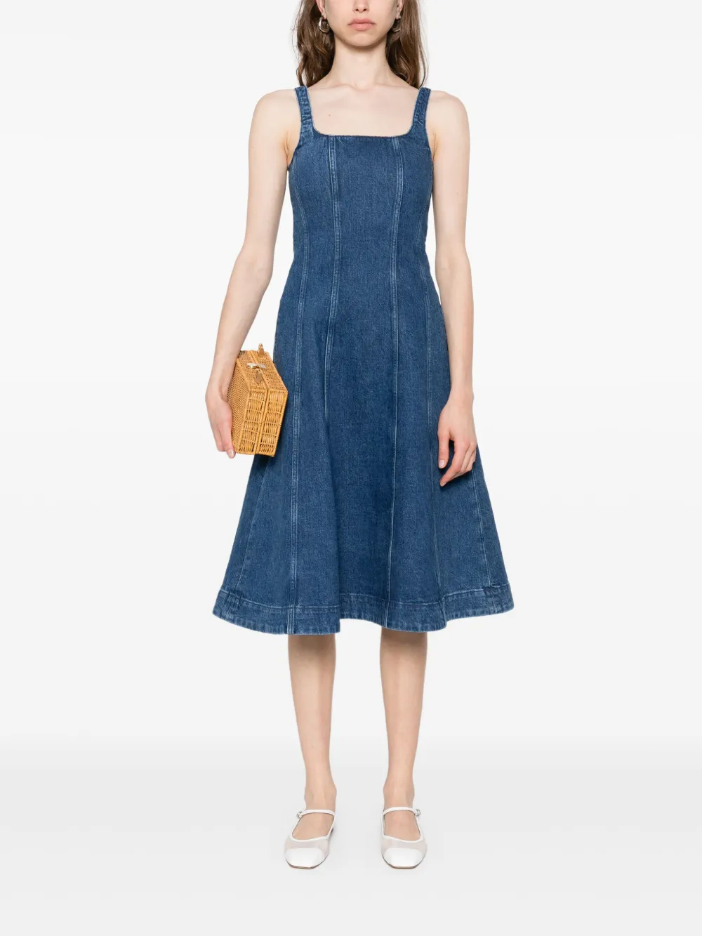 Maje Flared midi-jurk - Blauw