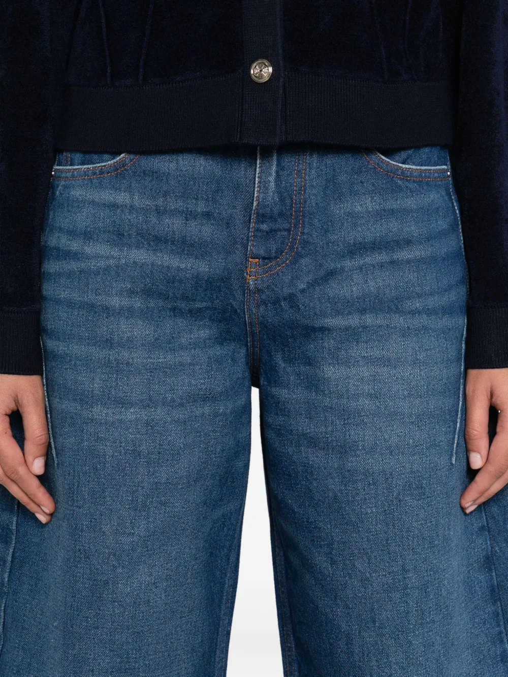 Maje Jeans met logopatch Blauw