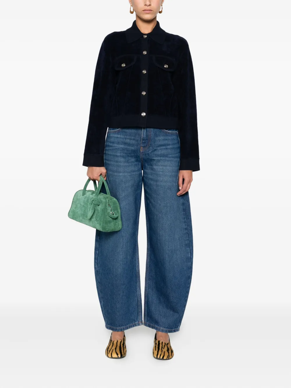 Maje logo-patch jeans - Blauw