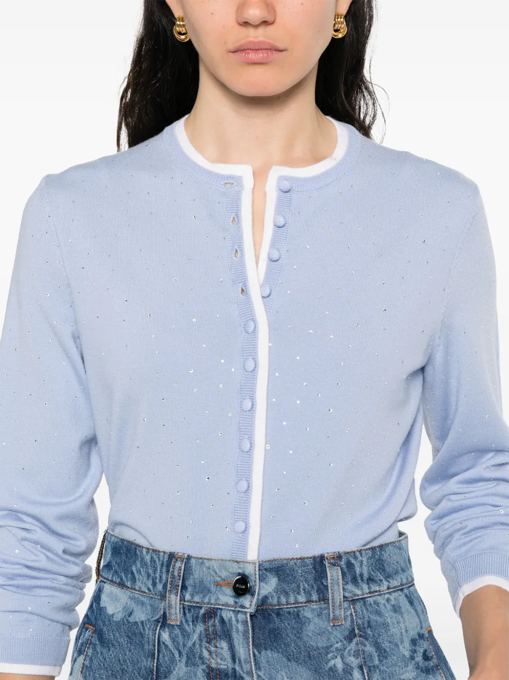 Maje Vest verfraaid met stras Blauw