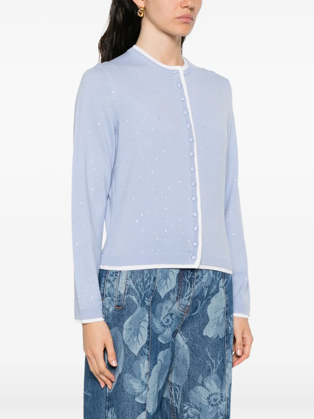 Maje Vest verfraaid met stras Blauw