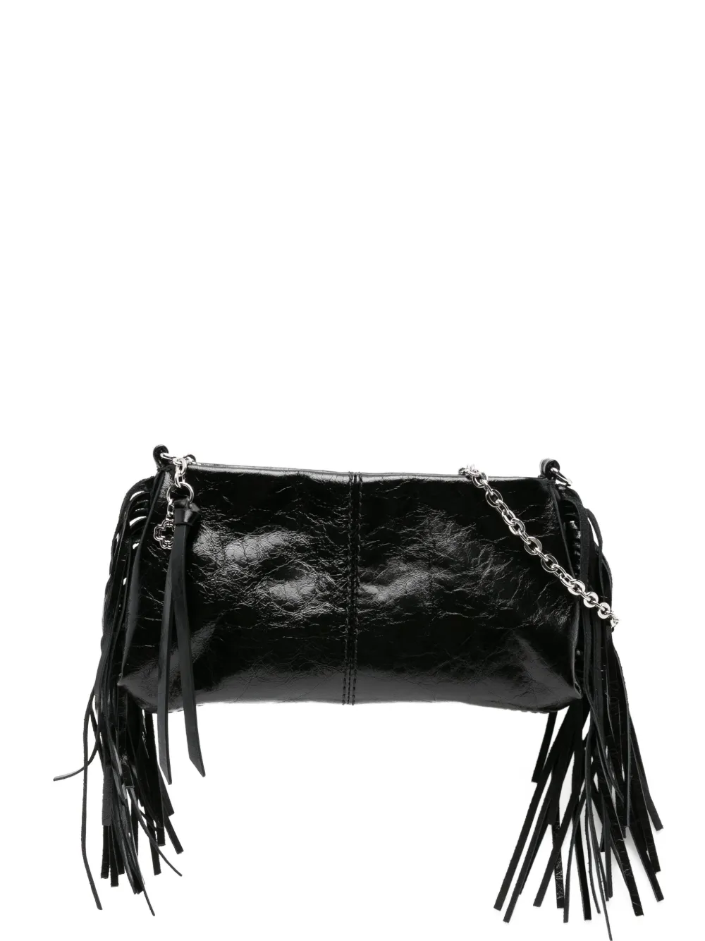 Maje fringe leather shoulder bag | Black | Image 1