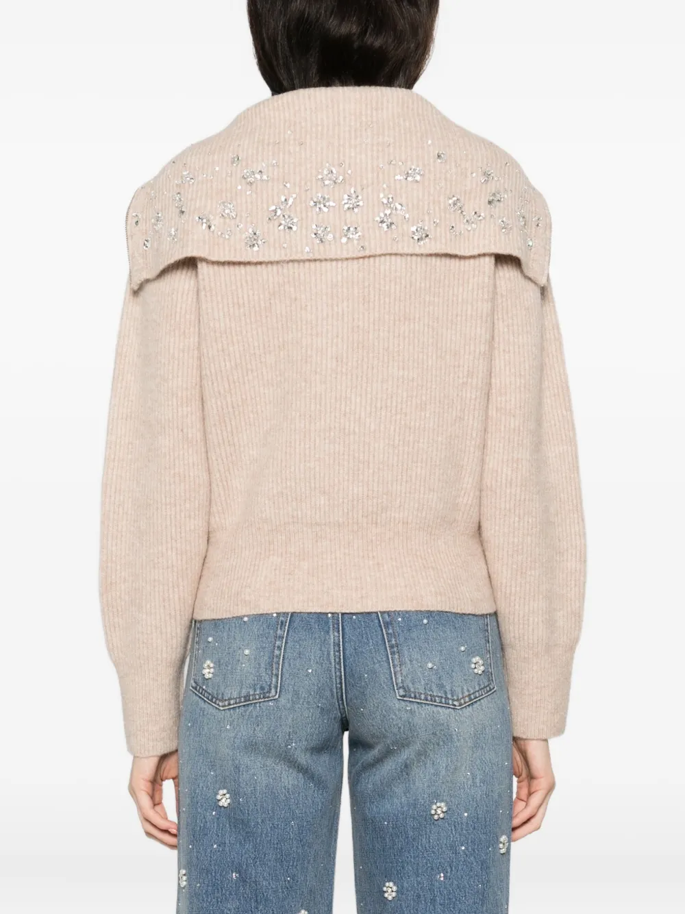 Maje Sweater met rits Bruin