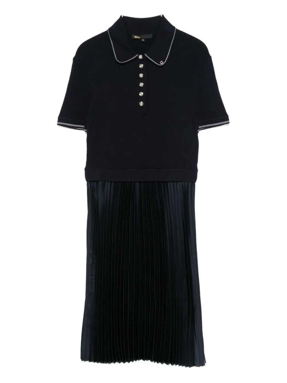 polo-neck pleated dress