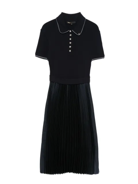 Maje polo-neck pleated dress