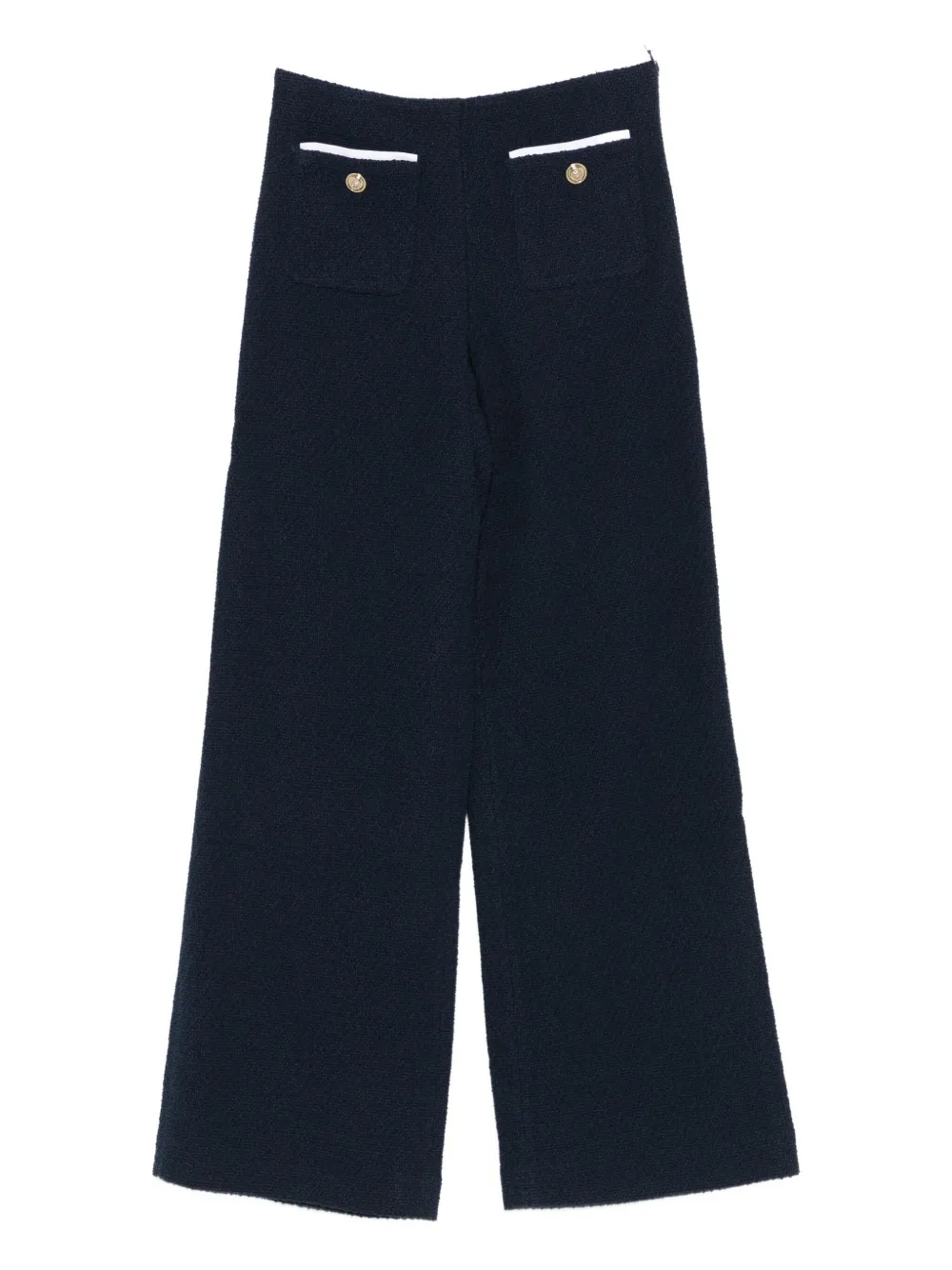 Maje tweed straight-leg trousers - Blu