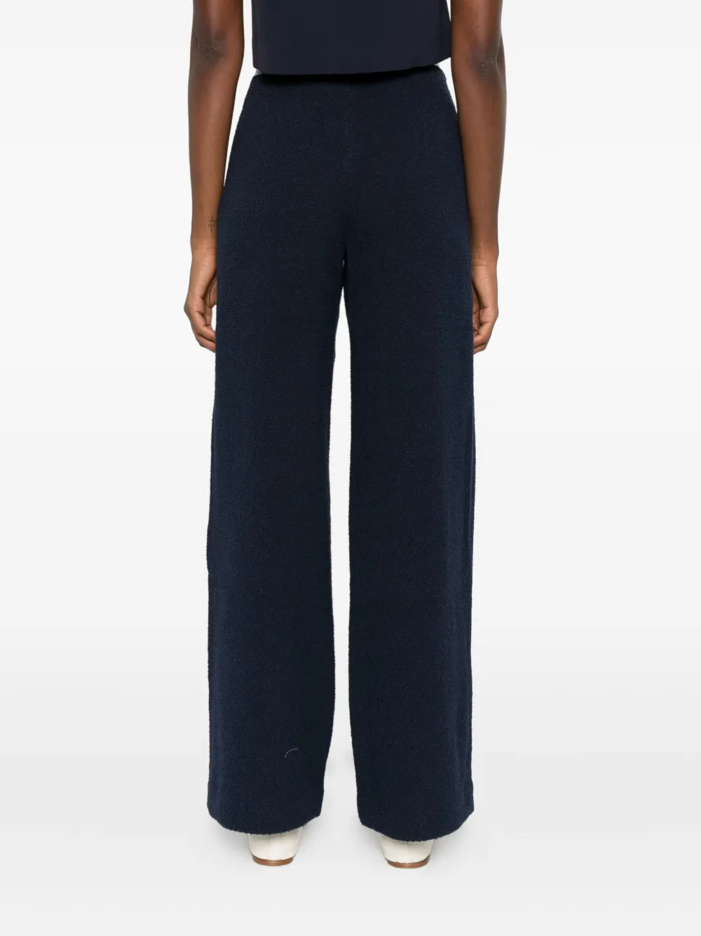 Maje tweed straight-leg trousers Blauw