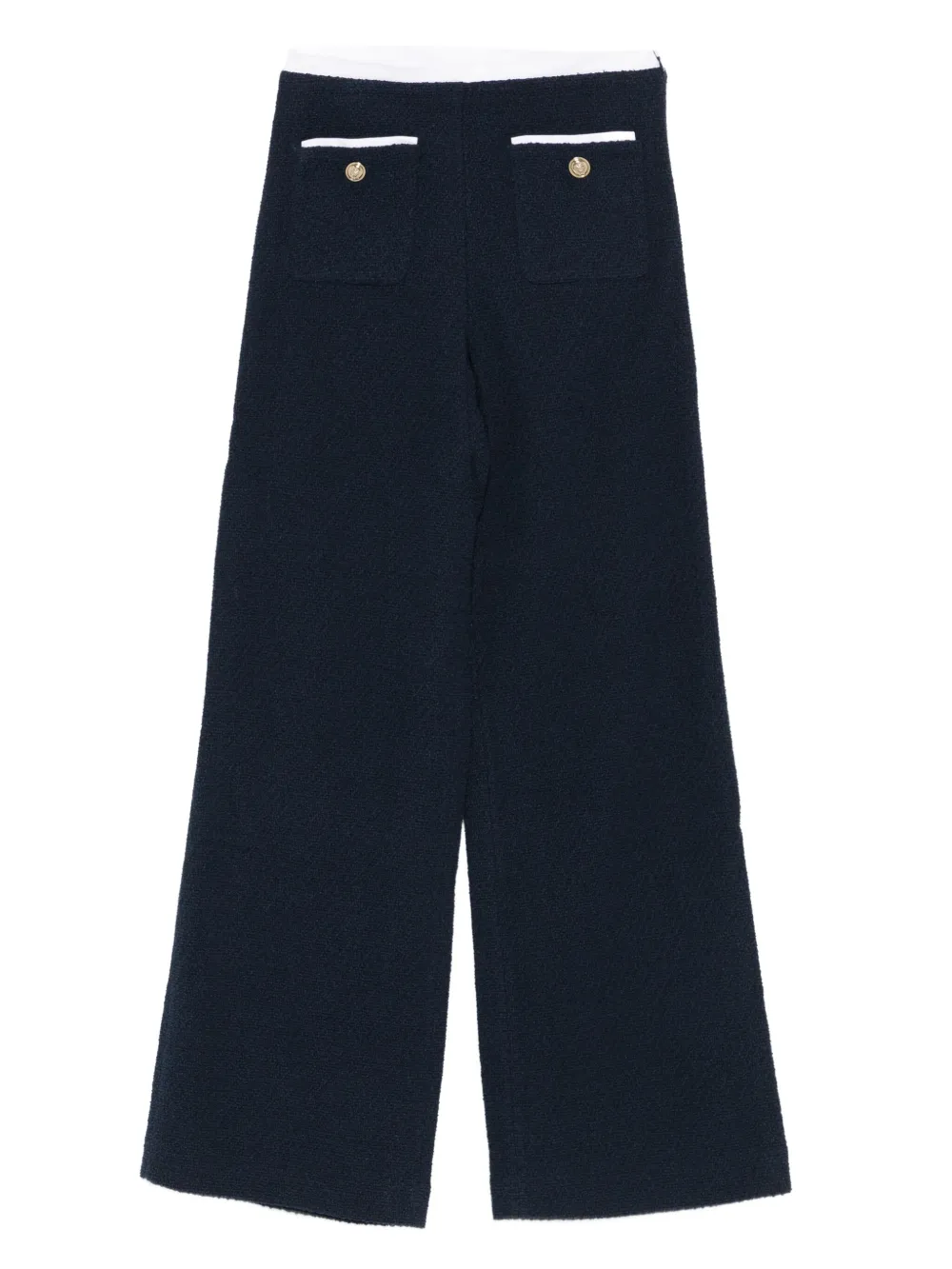 Maje tweed straight-leg trousers Blauw