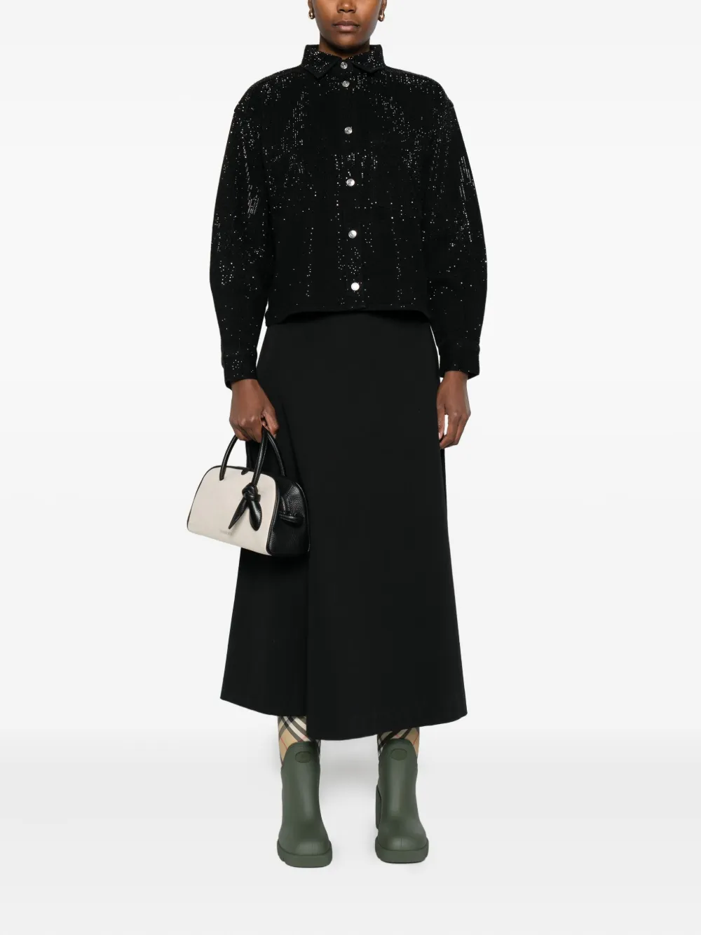 Maje Shirt met pailletten - Zwart