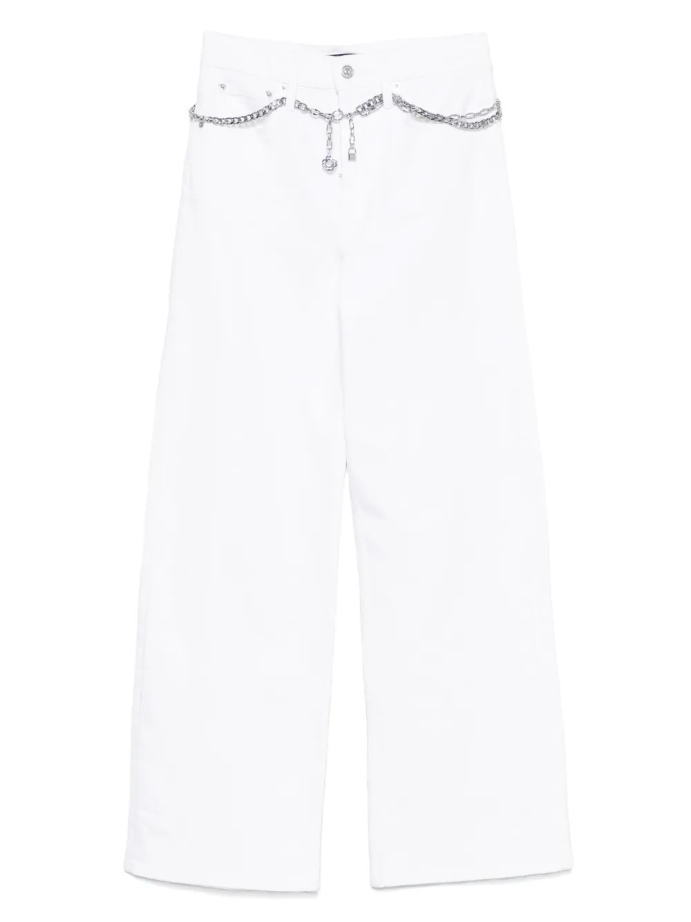 Maje jean à patch logo | blanc | Image 1