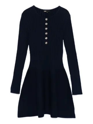 Maje Ribbed button-front Dress | Blue | FARFETCH Maje Ribbed button-front Dress | Blue | FARFETCH