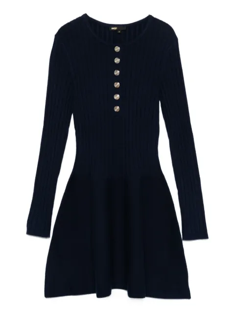 Maje vestido tejido de canalé con botones