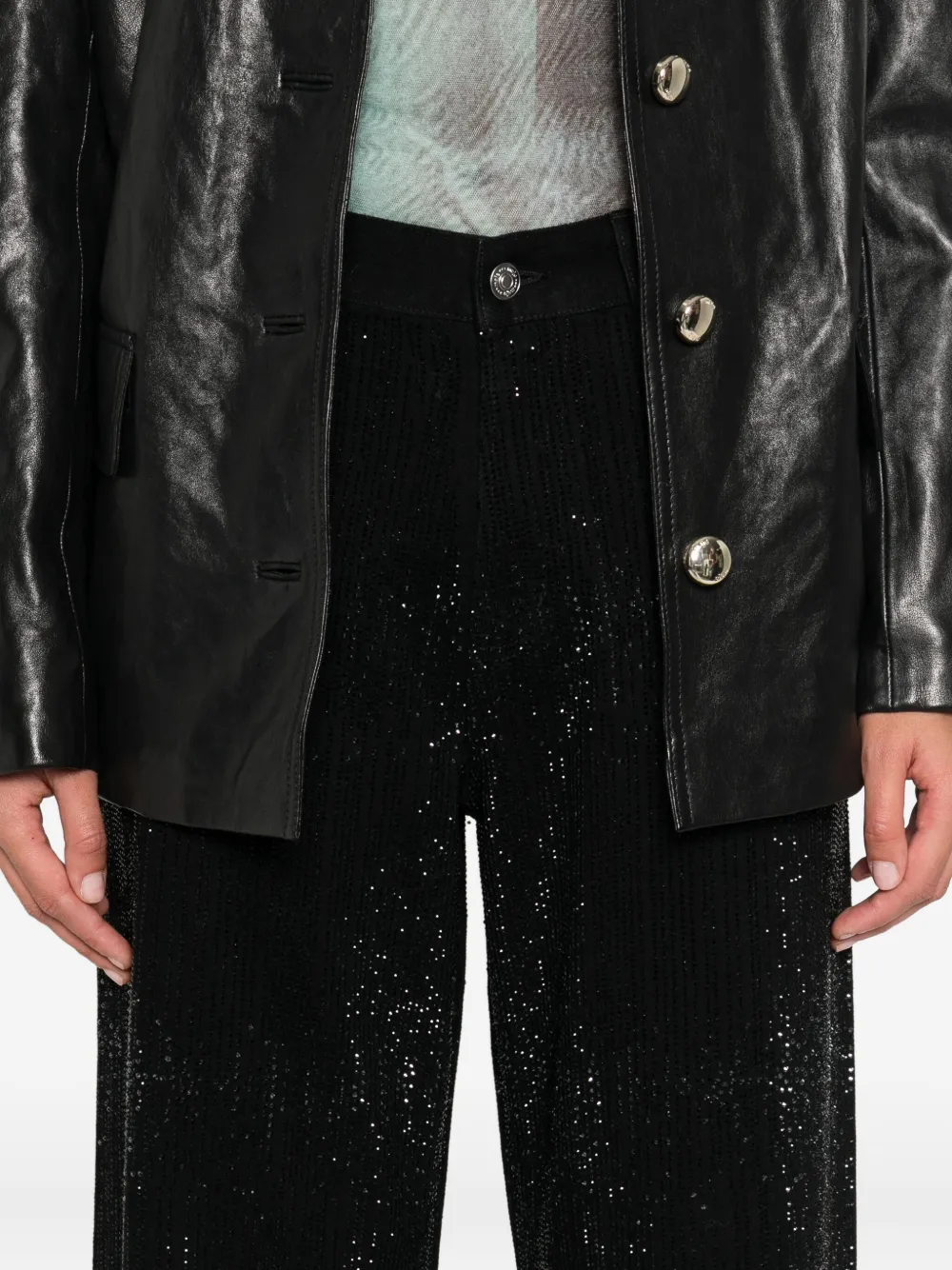 Maje Verfraaide jeans Zwart