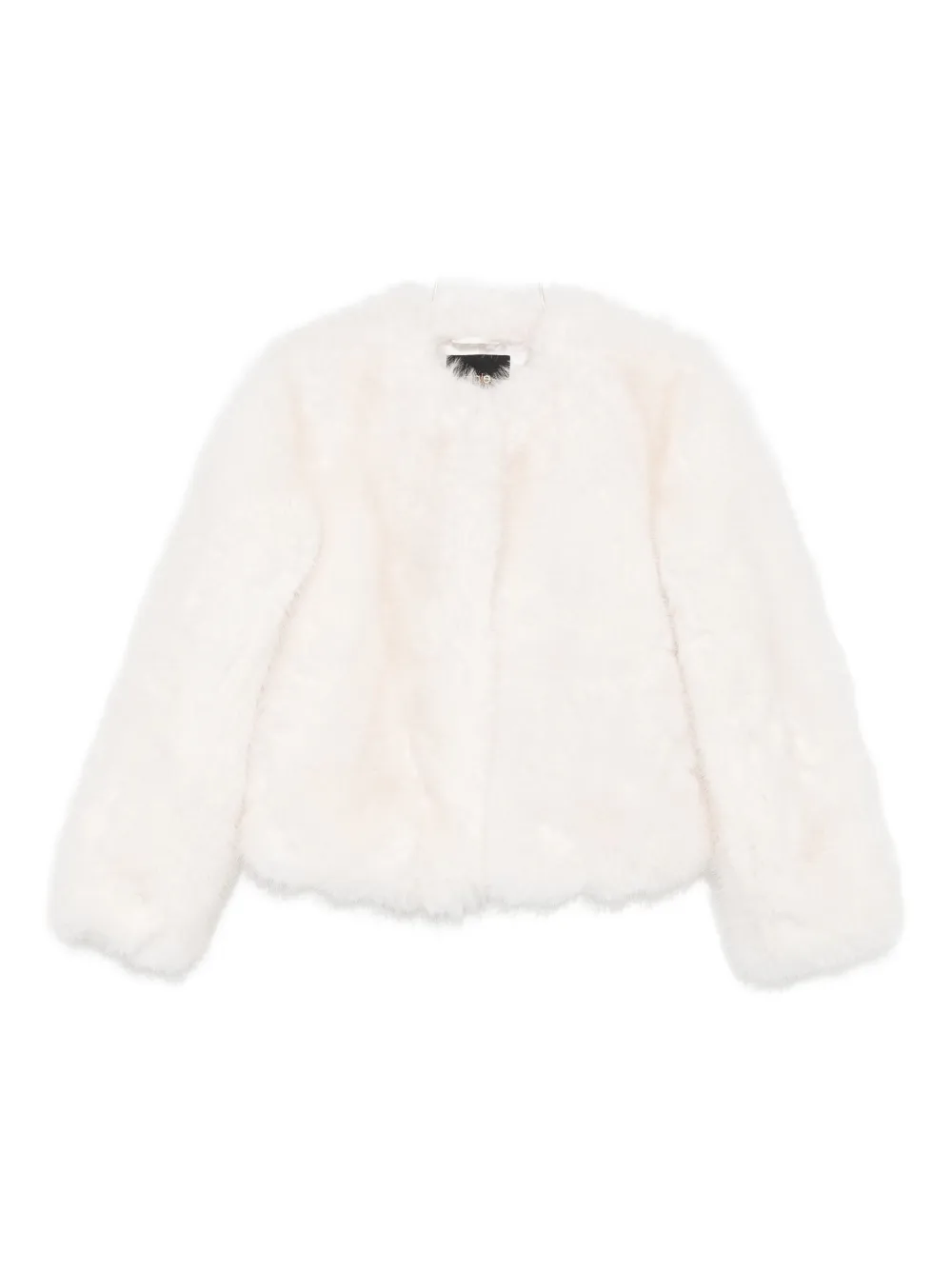 Maje faux-fur cropped jacket - Bianco