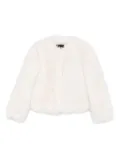 Maje faux-fur cropped jacket - White