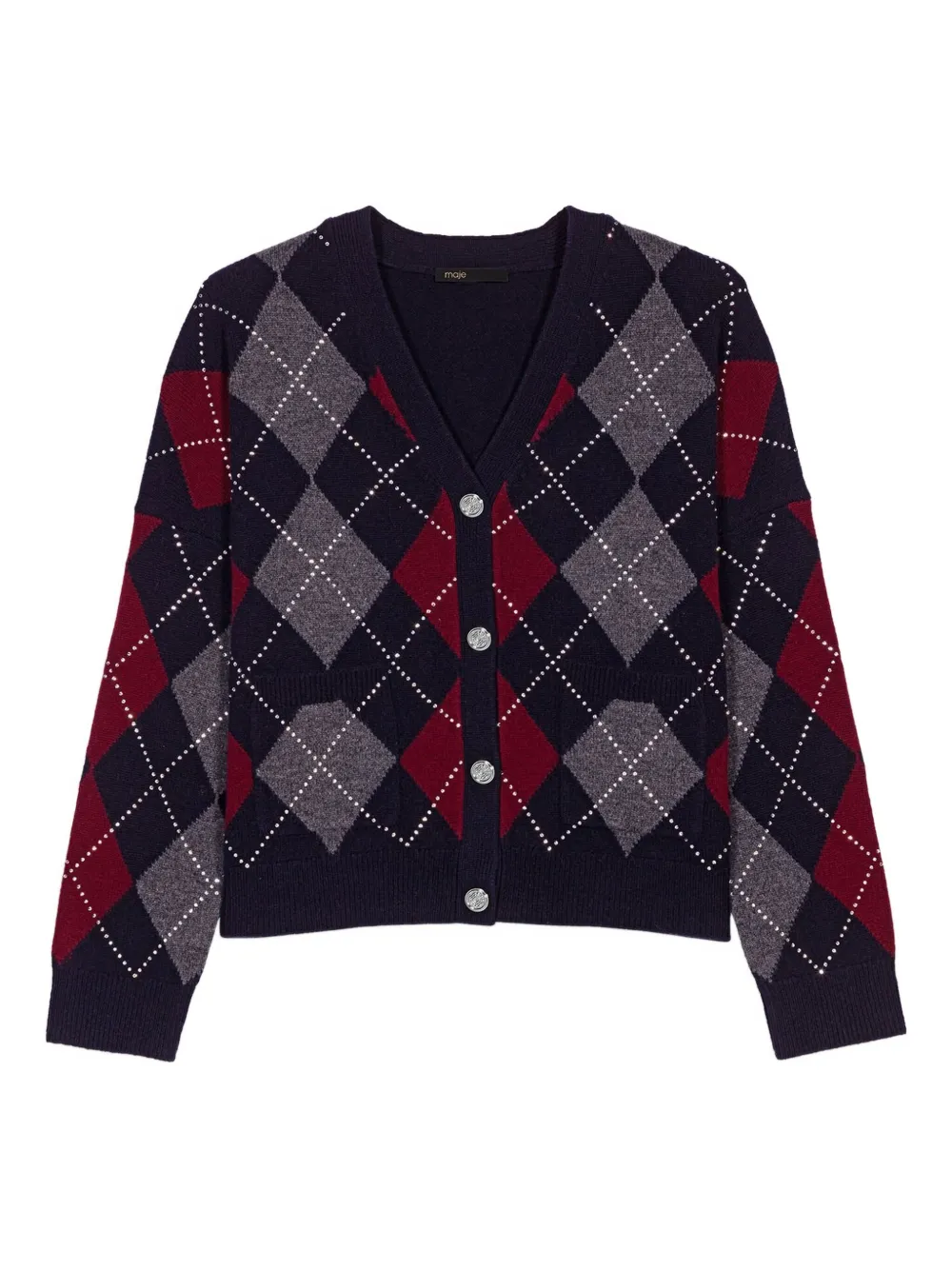Maje argyle-pattern cardigan | Blue | Image 1
