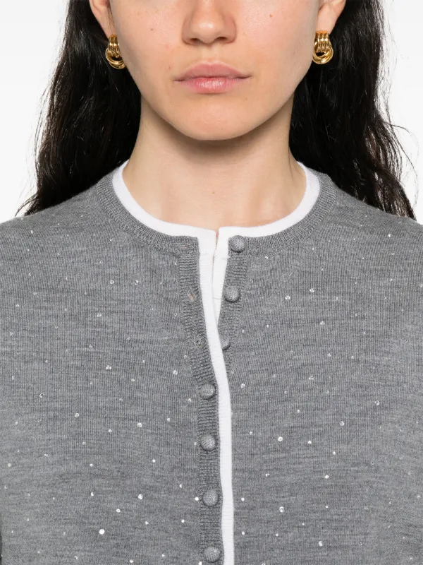 Maje カーディガン Maje ラインストーン カーディガン | グレー | FARFETCH JP