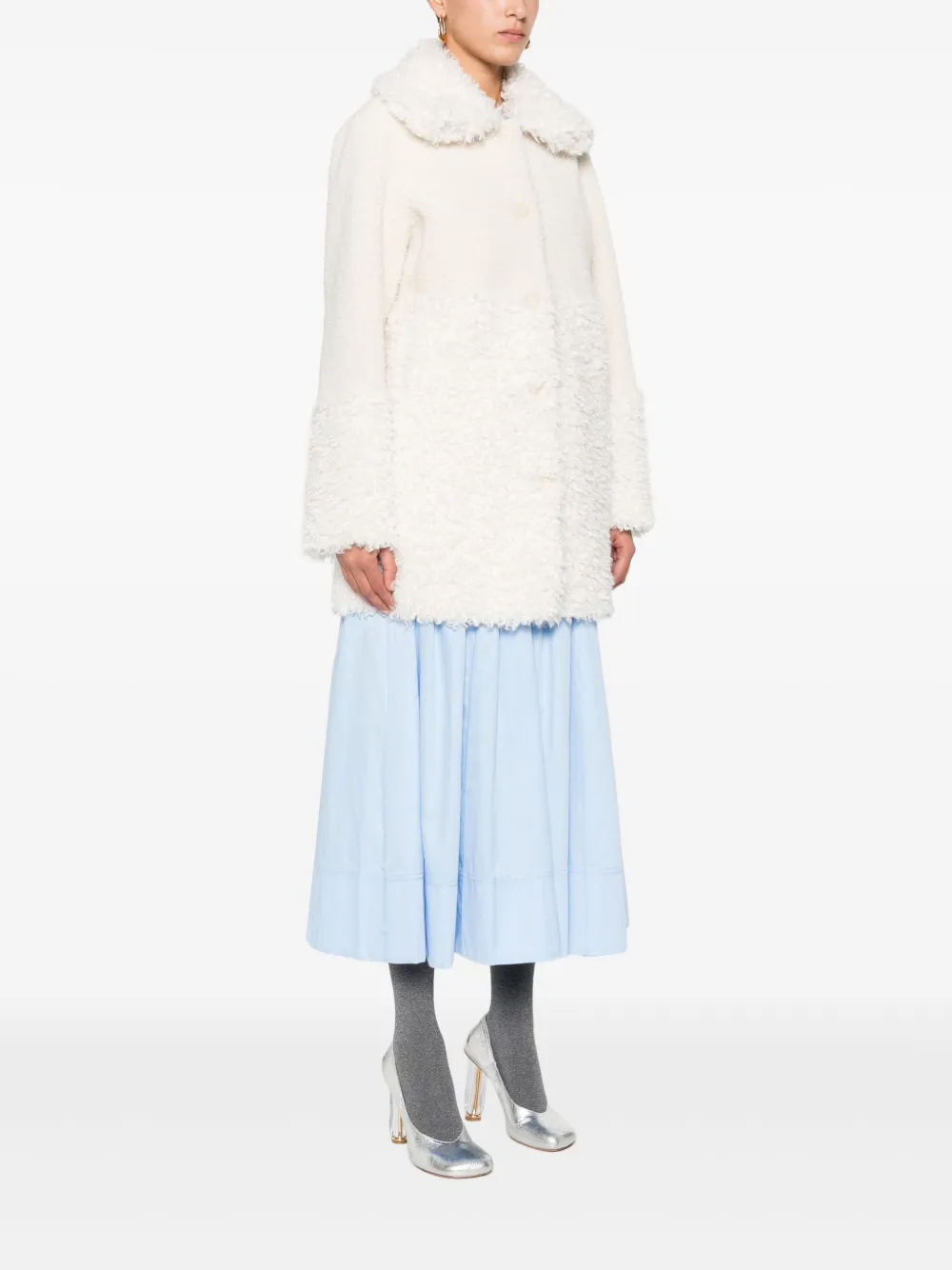 Maje Jas met kraag met textuur Beige