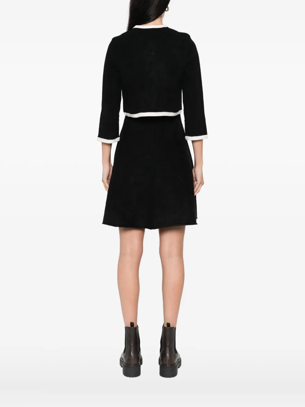 Maje Flared jurk met knoopdetail Zwart