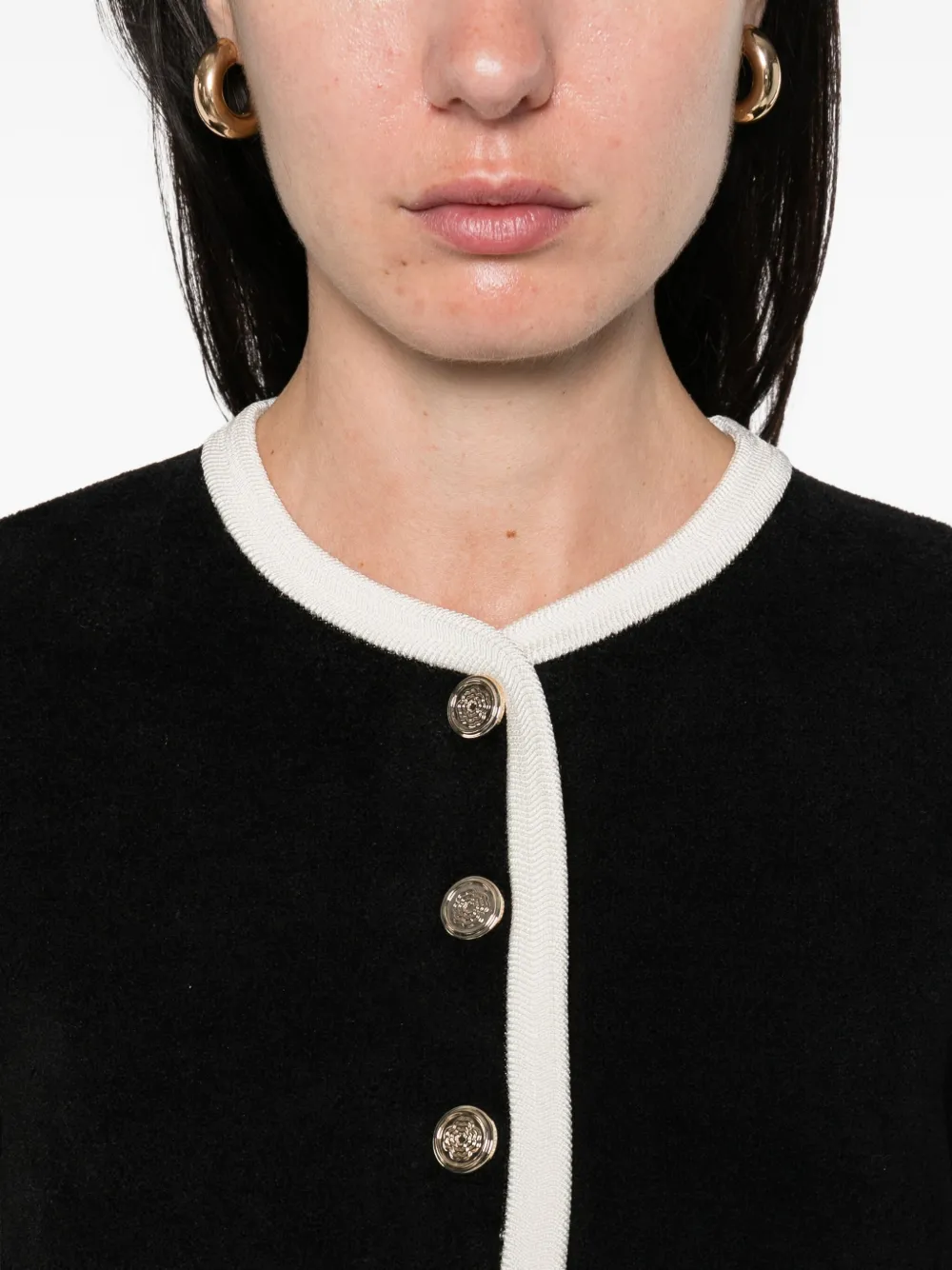 Maje Flared jurk met knoopdetail Zwart