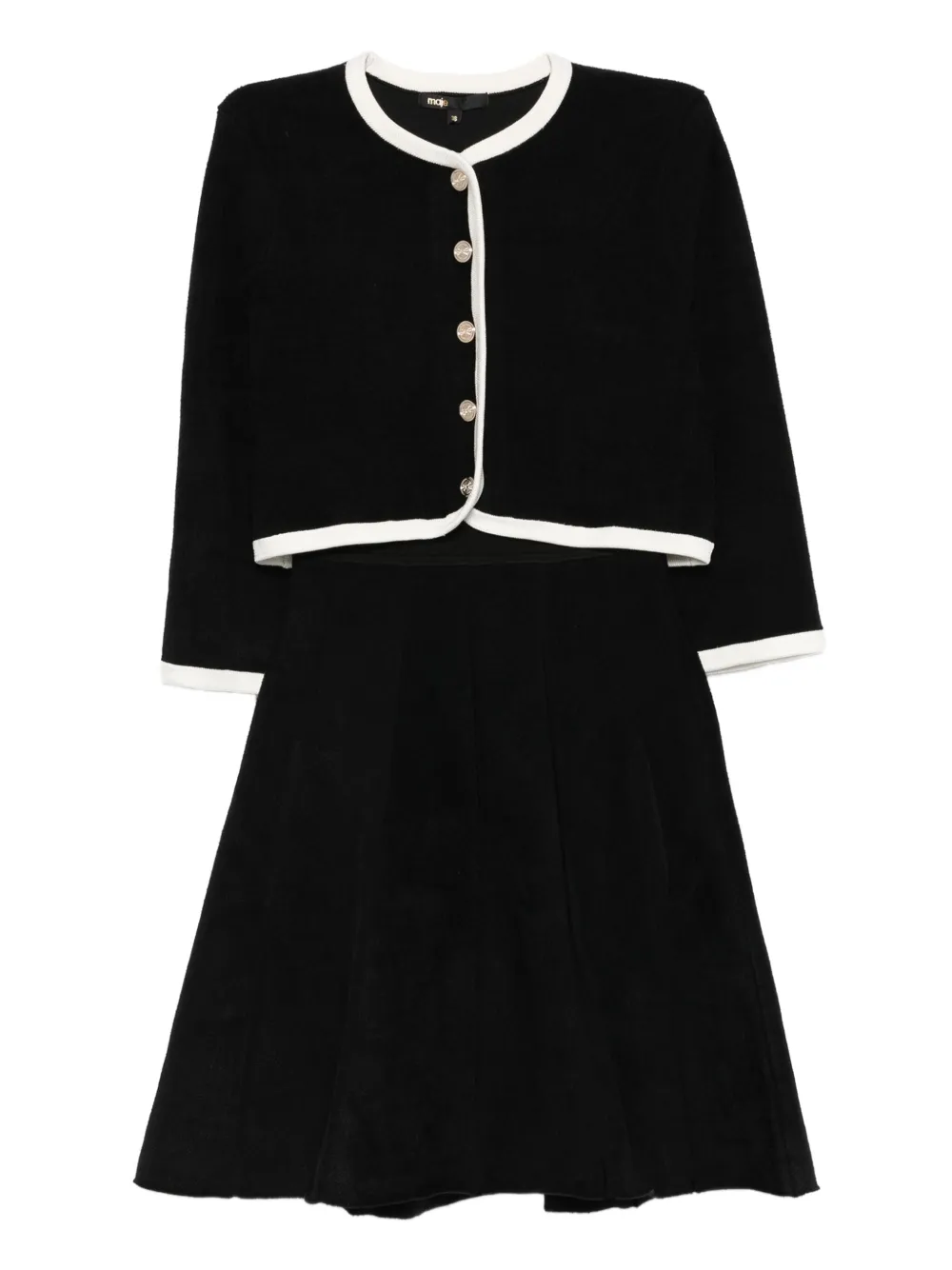 Maje button-detailed flared dress | Black | Image 1