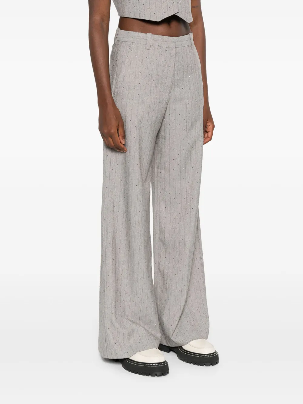 Maje Broek met krijtstreep Grijs