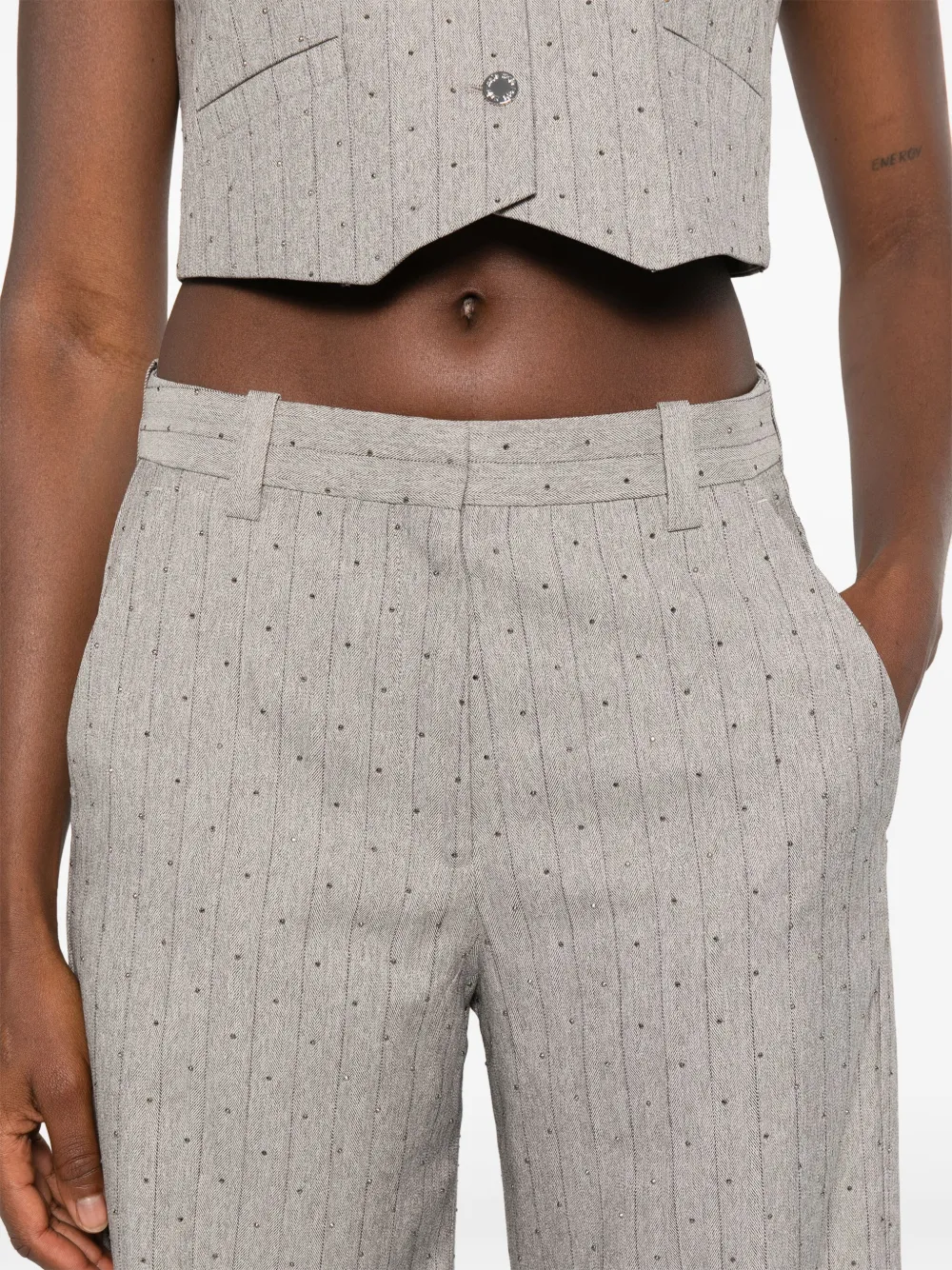Maje Broek met krijtstreep Grijs