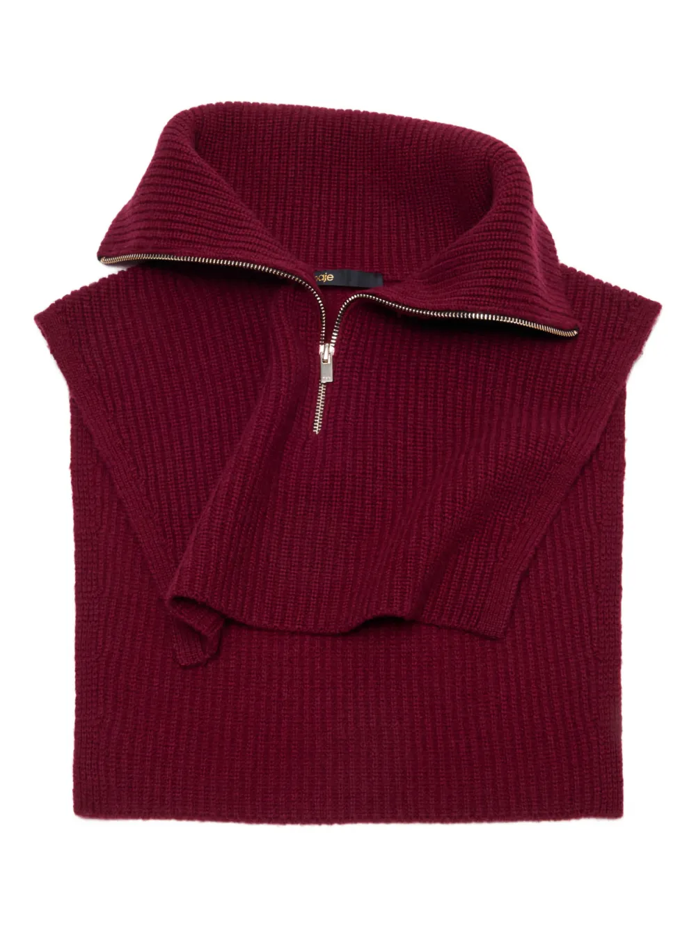 Maje zip-up collar | Red | Image 1