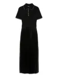 Maje pleated polo dress - Black